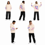 Bluza3D z kapturem UNISEX oversize UŚMIECH roz.S-3XL - obrazek 4