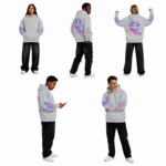 Bluza3D z kapturem UNISEX oversize UŚMIECH roz.S-3XL - obrazek 4