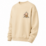 Męska Bluza3D Oversize Beżowa z Nadrukiem Kosmicznym Streetwear Astro - obrazek 2