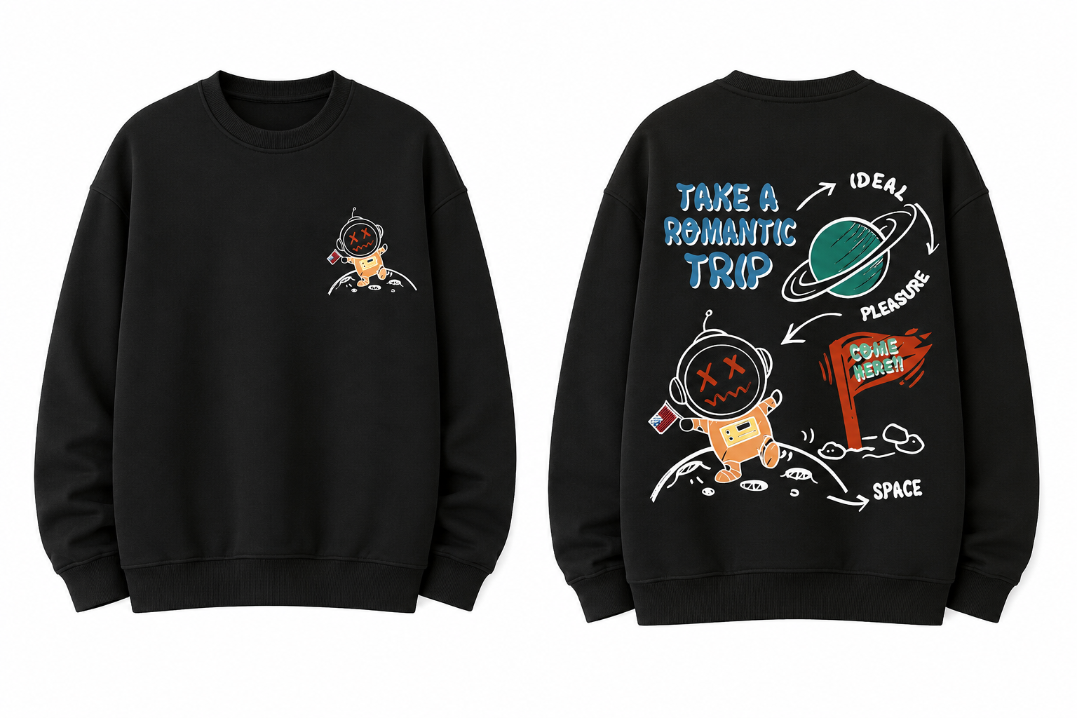 Męska Bluza3D Oversize Czarna z Nadrukiem Kosmicznym Streetwear Astro Męska Bluza3D Oversize Czarna z Nadrukiem Kosmicznym Streetwear Astro - obrazek 1
